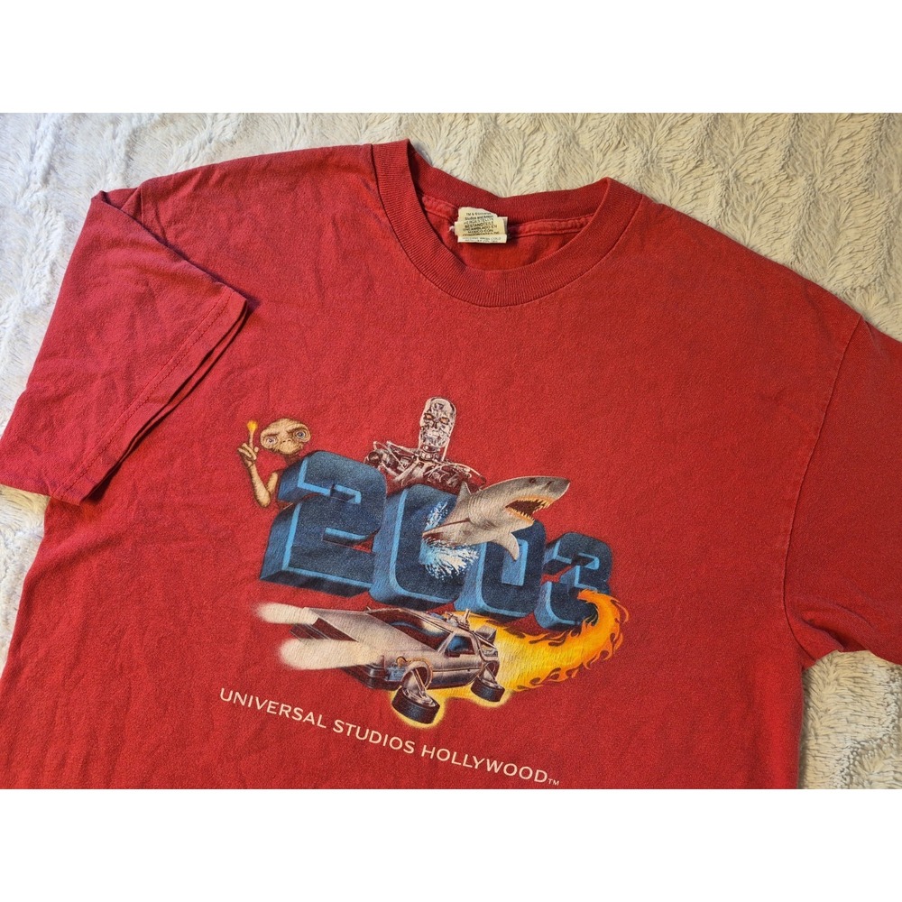 Vintage Universal Studios Hollywood T Shirt Youth Size XL Terminator, E.T., Jaws